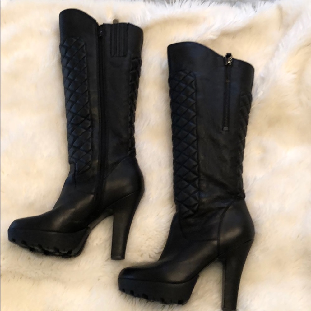 Platform tall quilt boots